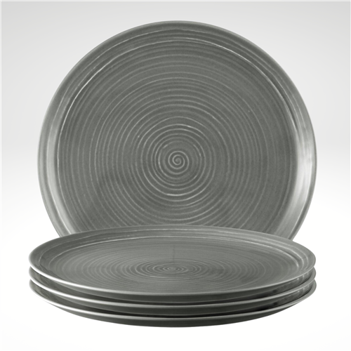 Terra Plate 10.8 Inch, Grey, Set of 4