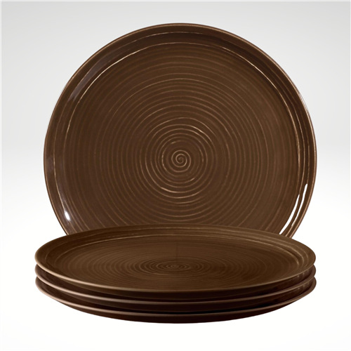 Terra Plate 10.8 Inch, Brown, Set of 4