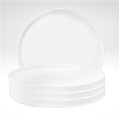 Good Mood Plate 8.2 Inch, White, Set of 4