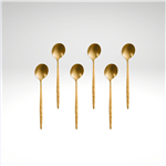 "Juntos" Medium Spoon, Gold (6pcs), 5" L