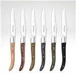 "Louis" Steak Knife Set, Mixed colors, wood handle, 6pcs.