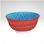 "Rhombuses" Porcelain Bowl, Red, 17 fl. oz., 6" dia., Set of 6