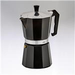 classic espresso moka pot, black, 6 cups