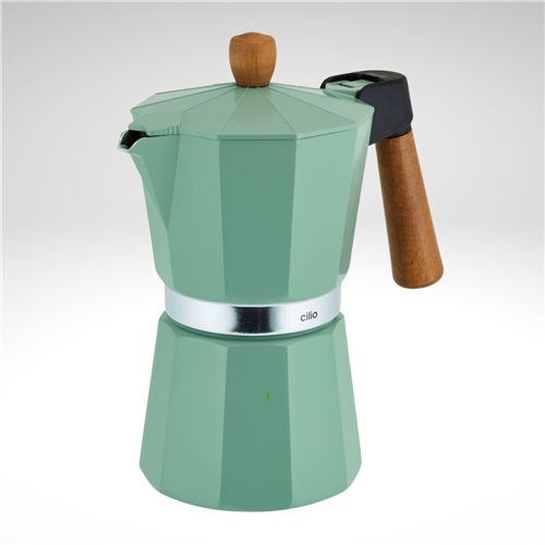 "Legno" Espresso Maker, Mint, 7.5" H