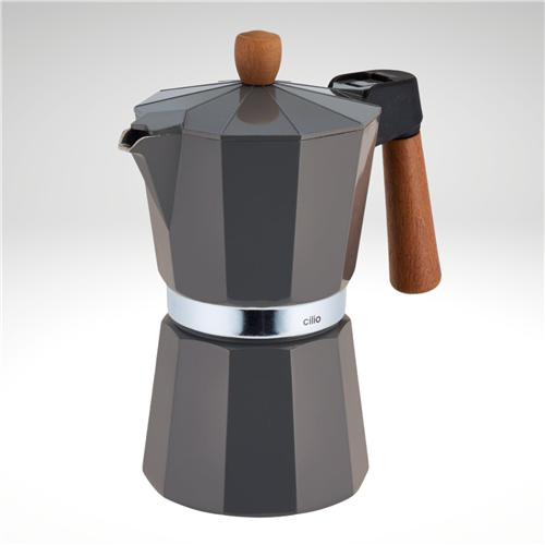 "Legno" Espresso Maker, Gray, 7.5" H