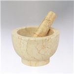 Mortar & Pestle "Champagne", 4" H, Marble