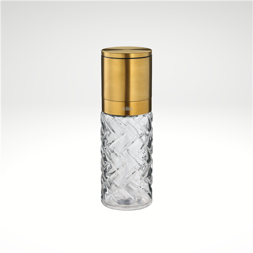 "Cristallo" Salt or Pepper Mill, Gold, 2"dia. X 6.7"