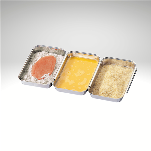 Breading Trays stainless steel 3 locking trays for meat, fish marinating