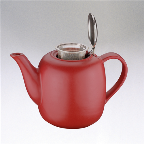 "London" Ceramic Teapot, Red, 50 fl. oz.