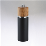 "Hannover" Matte black w/ Olive wood Pepper Mill, 7"