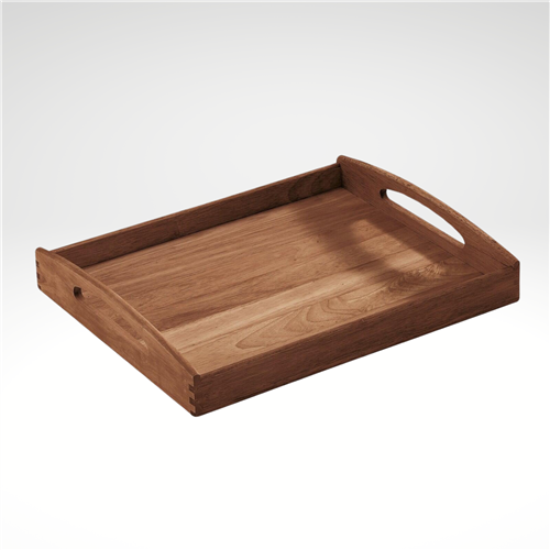 Wood Serving Tray, Acacia, rectangular, 17" x 14" x 2.75"