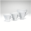 Image of all three sizes of the Porcelain Filter Holders used for pour-over coffee brewing.