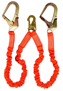 Guardian Double Shock Absorbing Strecth Lanyard with Rebar Hooks - 01298