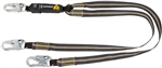 Arc Flash 6â€² Energy Absorbing Lanyard: Aramid, Dual Leg, Snap Hooks