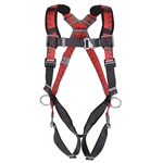 MSA XL General Industry Full Body Harness, 4000 Lb. Tensile Strength & 400 Lb. Weight Capacity - Red