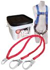 Roofer's Fall Protection Kit with Double-Leg Shock Absorbing Lanyard