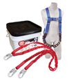 Roofer's Fall Protection Kit with Double-Leg Shock Absorbing Lanyard - In a Bucket