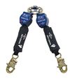 Twin-Leg Quick Connect Self Retracting Lifeline with Steel Snap Hooks - Web - For Hot Work Use
