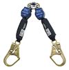 Twin-Leg Quick Connect Self Retracting Lifeline with Steel Rebar Hooks - Web - For Hot Work Use