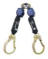 Twin-Leg Quick Connect Self Retracting Lifeline with Steel Rebar Lock Hooks - Web - For Hot Work Use