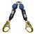 Nano-Lok Twin-Leg Quick Connect Self Retracting Lifeline with Aluminum Rebar Hooks - Web - For Hot Work | 3101504