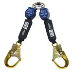 Nano-Lok Twin-Leg Quick Connect Self Retracting Lifeline with Aluminum Rebar Hooks - Web - For Hot Work | 3101504