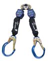 Twin-Leg Quick Connect Self Retracting Lifeline with Aluminum Rebar Lock Hooks - Web - For Hot Work