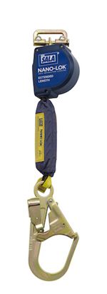 Nano-Lok Extended Length Quick Connect Self Retracting Lifeline with Steel Rebar Hook - Web | 3101592