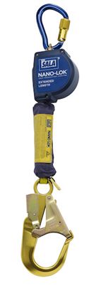 Nano-Lok Extended Length Self Retracting Lifeline with Anchor Hook/Aluminum Rebar Hook - Web  | 3101596