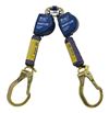 Extended Length Twin-Leg Quick Connect Self Retracting Lifeline with Steel Locking Rebar Hooks - Web - 9 ft.