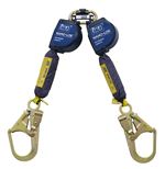 Nano-Lok Extended Length Twin-Leg Quick Connect Self Retracting Lifeline with Steel Rebar Hooks - Web - 9 ft. | 3101627