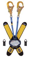 Twin-Leg Quick Connect Self Retracting Lifeline with swiveling aluminum rebar hooks - Web - 6 ft.