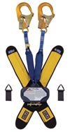 Twin-Leg Quick Connect Self Retracting Lifeline with Aluminum Rebar Hooks - Web - 6 ft.