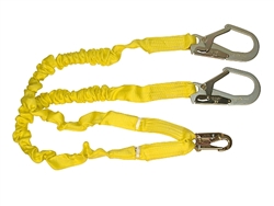 Fall Protection Lanyard - Double Leg Stretch with Rebar Hooks