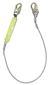 6' Cable Shock Lanyard with Double Locking Snap Hooks