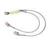 6' Dual Leg Cable Shock Lanyard with Double Locking Snap Hooks
