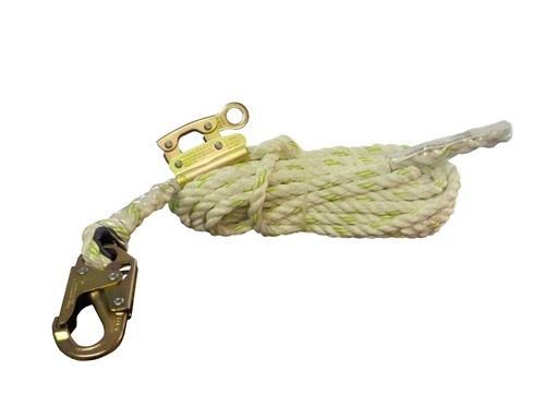 5/8 Rope Lifeline with Snap Hook and Rope Grab Attached - 25