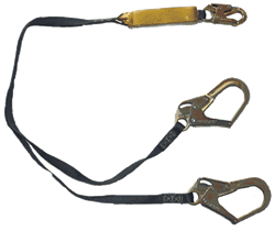 4' Double Shock Absorbing Lanyard with Rebar Hooks - FallSafe