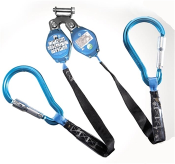 8 ft web Y-Retractable with Large Aluminum Carabiners | M2-HPSY8YABC