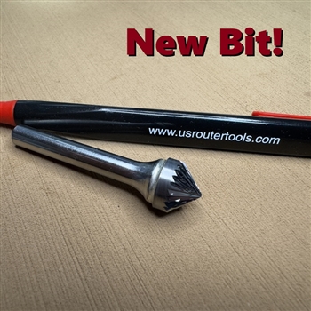 1/2 Inch Double Cut Carbide 45 Deg. V Burr Bit