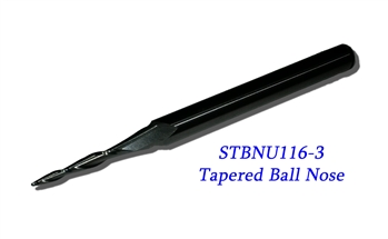 STBNU116-3  -  1/16" Tapered Ballnose 1/4 Shank