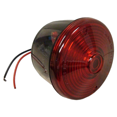 12 Volt Round Red Tail Light Assembly with License Lamp Window
