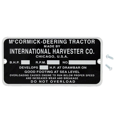 Serial Number Plate