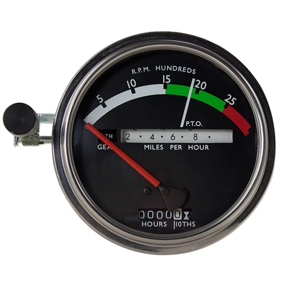 Tachometer with red needle