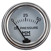 Restoration Quality Oil Pressure Gauge, (0-50 PSI) Dash mounted, Stainless Bezel