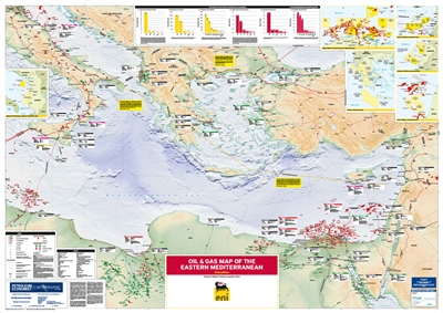 Map | Oil and Gas Map of the Eastern Mediterranean, 2nd edition