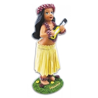 Miniature Dashboard Hula Doll - Girl w/ Ukulele