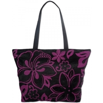 Purple Hibiscus Beach Bag