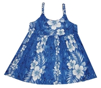 KYs Childrens Waikiki Blue Hawaiian Dress