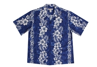 Milson Mens Blue Waikiki Beach Aloha Shirt